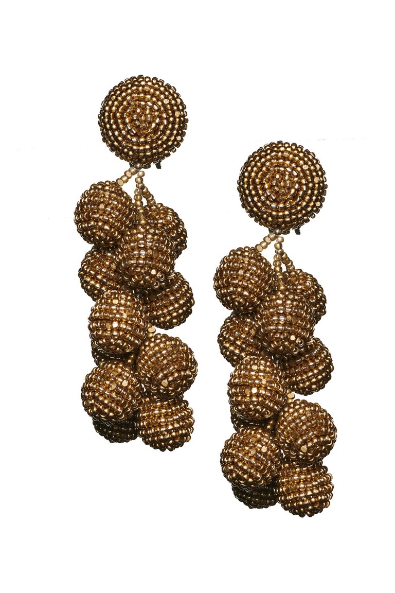 Coconuts Earrings - Smooth Beads - Gold