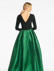 Desdemona Gown - Black/Emerald