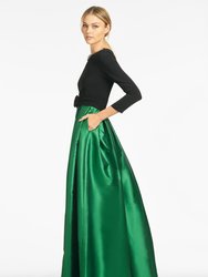 Desdemona Gown - Black/Emerald