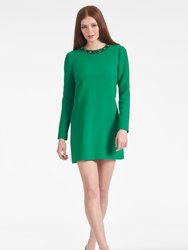 Embellished Lily Dress  - Cadmium Green