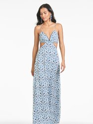 Heather Dress - Blue Vine Print - Blue Vine Print