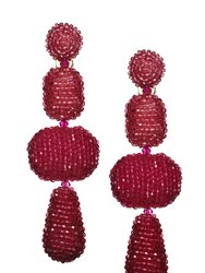Josephine Beaded Earrings - Raspberry Ombre