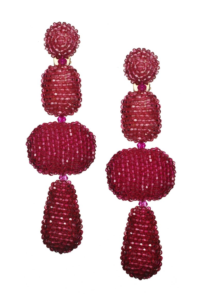 Josephine Beaded Earrings - Raspberry Ombre