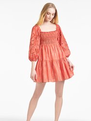 Lola Dress - Striped Orange Shibori