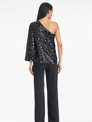 Morgan Top - Black Sequins