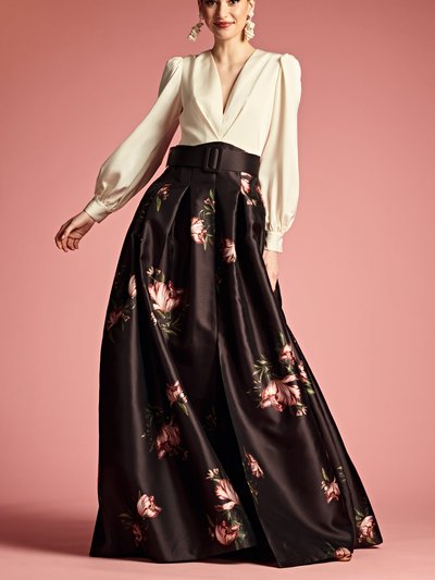 Sachin & Babi Zoe Gown Dress - Ivory/Noir Blossom product