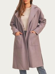 All Along Open-Front Coat In Lavender - Lavender