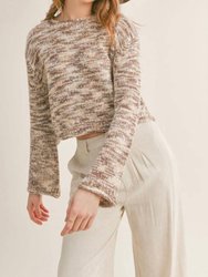 Bell Sleeve Sweater In Brown