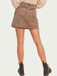 Criss-Cross Asymmetrical Corduroy Skirt