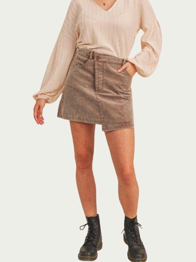Sadie & Sage Criss-Cross Asymmetrical Corduroy Skirt product