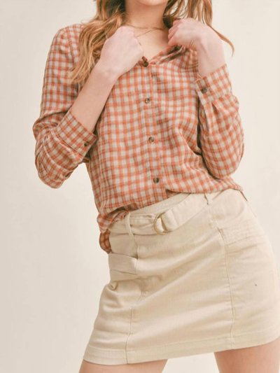 Sadie & Sage Fall Is Here Button Down Shirt In Check Print product