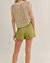 Lexa Open Knit Sweater Vest In Olive