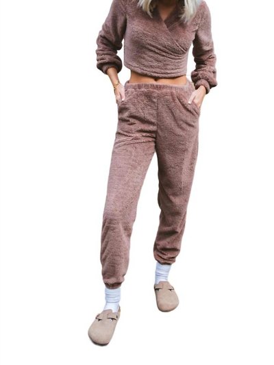 Sadie & Sage Mind Your Plush Joggers In Light Brown product
