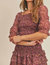 Rosaline Floral Smocked Top In Magenta