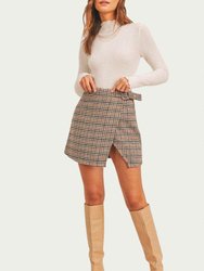 Wool-Blend Wrap Mini Skirt In Multi - Multi