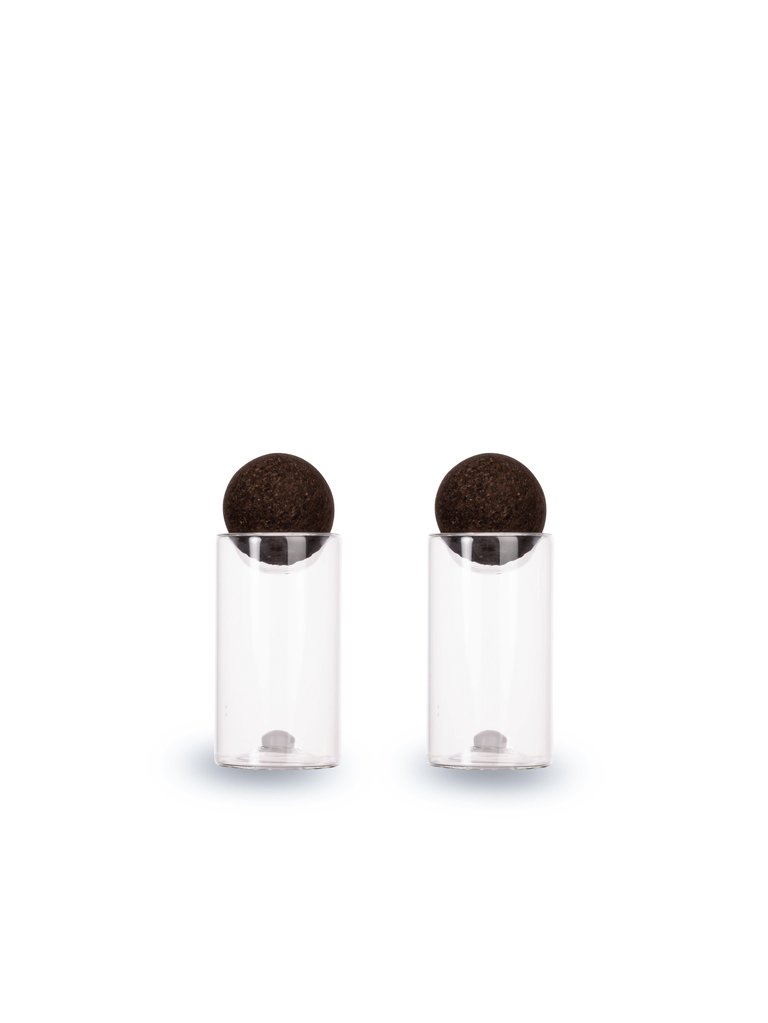 Nature Salt And Pepper Shakers With Cork Stoppers, Set of 2 - Clear