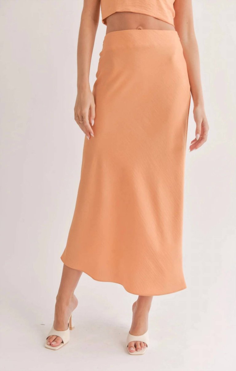 Jess Bias Skirt In Apricot - Apricot