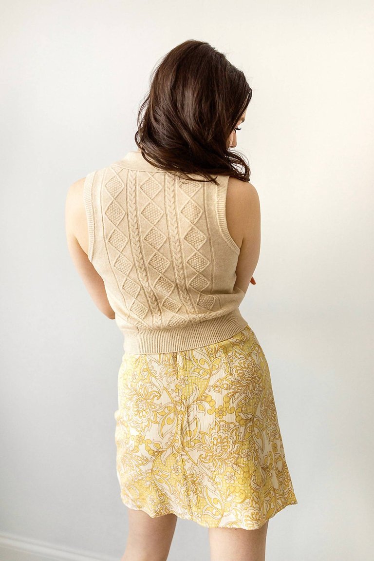 Lemon Grove Mini Skirt In Yellow Ivory