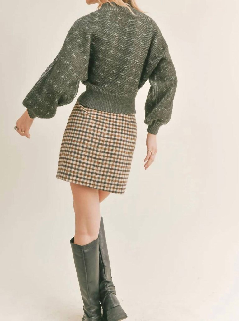 Lilith Plaid Mini Skirt In Brown Multi