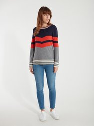 Chevron Stripe Long Sleeve Sweater