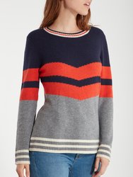 Chevron Stripe Long Sleeve Sweater