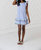 Flutter Sleeve Dress In Blue/white - Blue/white