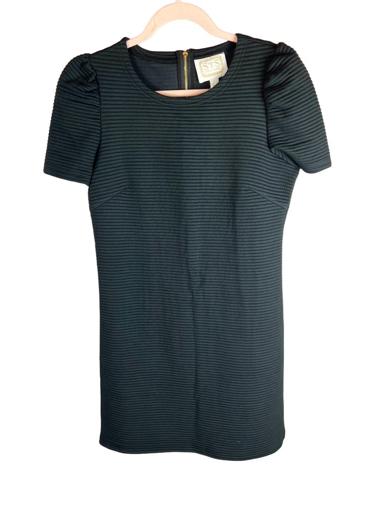 Puff Sleeve Mini Dress - Black