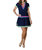 Short Sleeve Fit And Flare Dress - Navy