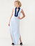 Sleeveless Classic Maxi Tunic - Blue/White