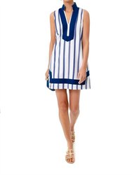 Sleeveless Classic Tunic Dress - Navy/White Stripe