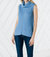 Sleeveless Turtleneck Sweater - Cadet Blue