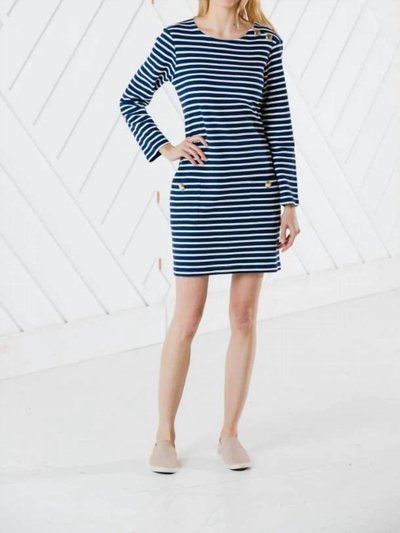 Sail to Sable Stripe Long Sleeve Button Neck Dress product