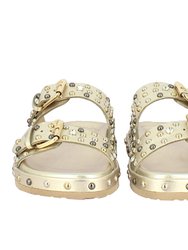 Chloe Gold Leather Sandals