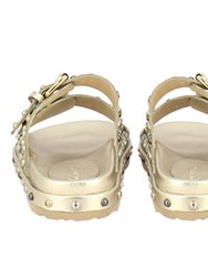 Chloe Gold Leather Sandals