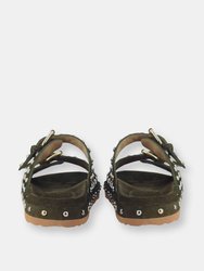 Chloe Suede Green Sandals