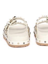 Chloe Suede White Sandals