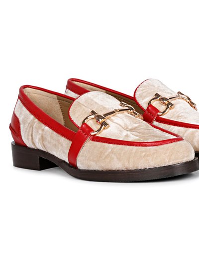 Saint G Cinzia Cipria Velvet Leather Loafers product