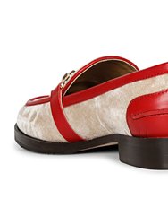 Cinzia Cipria Velvet Leather Loafers