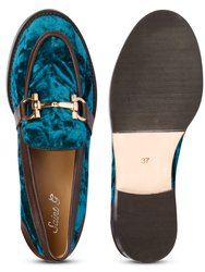 Cinzia Green Velvet Leather Loafers