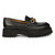 Donna Leather Black Loafers - Black