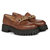 Donna Leather Brown Loafers - Brown
