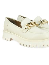 Donna Leather Off White Loafers - Off White