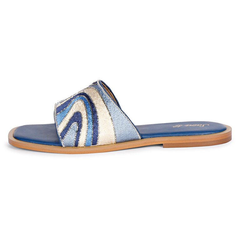 Giorgia - Flat Sandals - Multi Blue - Multi Blue