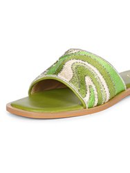 Giorgia - Flat Sandals - Multi Green