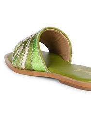 Giorgia - Flat Sandals - Multi Green