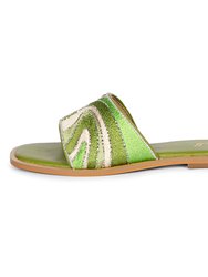 Giorgia - Flat Sandals - Multi Green - Multi Green