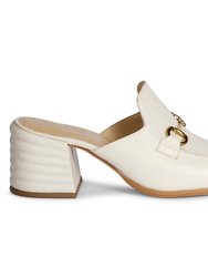 Jasmine Off White Leather Mules