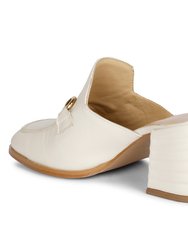 Jasmine Off White Leather Mules