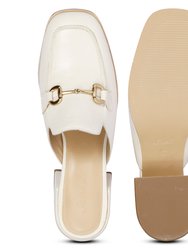 Jasmine Off White Leather Mules