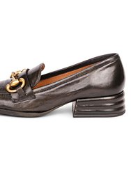 Jenny Leather Block Heels Loafer